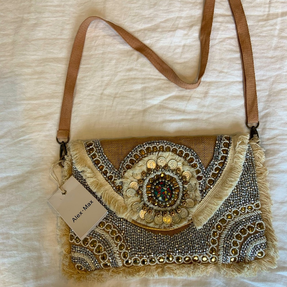 Bohemian brand new beaded & embroidered bag